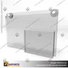 PORTA GRAFICA ACRILICO CON PORTA FOLLETO A5 (14.8*21 CMS) MURO HORIZONTAL 2 MM + VENTOSAS, foto 2