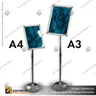 PORTA GRAFICA MARCO CLIP ALUMINIO CON PEDESTAL AJUSTABLE FORMATO A3 (29.7*42 CMS) (C10), foto 6