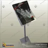 BROCHURE HOLDER WITH SPRING FACE - FLOOR STAND