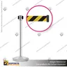 SEPARADOR DE FILAS CROMADO CON CINTA PRECAUCION